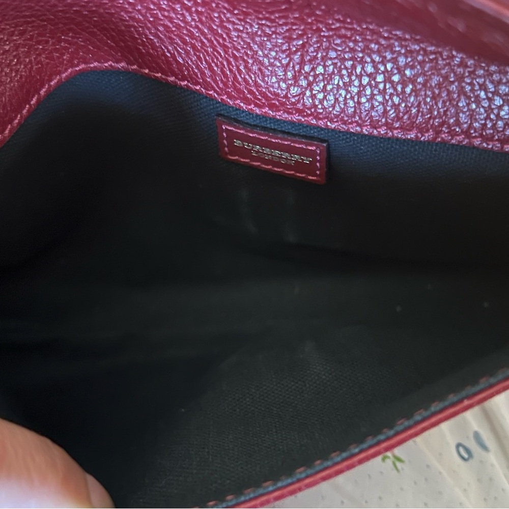 Burberry Burgundy Leather Wristlet Clutch - Picture 9 of 10